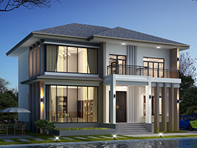 12.2×10.5米 兩層現(xiàn)代風(fēng)別墅 占地面積 126.12平方 編號(hào):202309292130